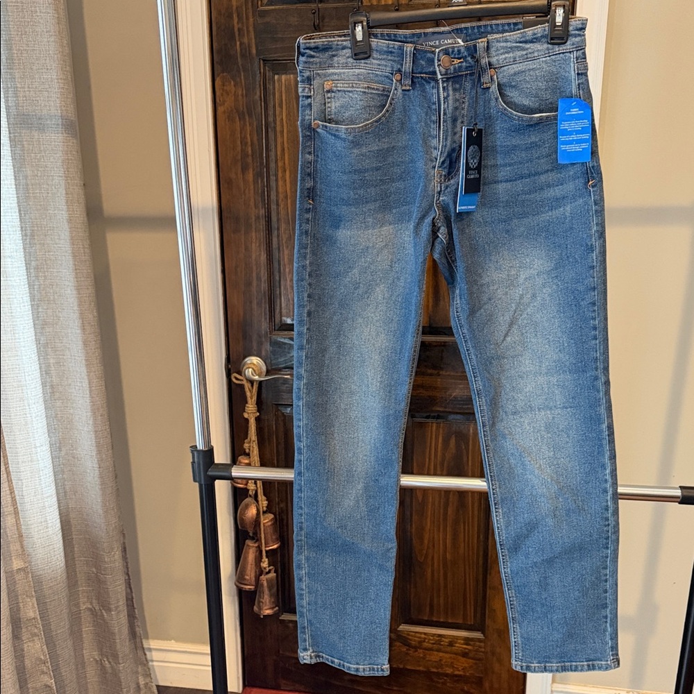 New! Vince Camuto Men's Light Blue Straight Jeans 30x32
